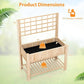 Giantex Raised Garden Bed with Trellis, Wooden Elevated Planter Box with Legs, Drainage Holes for Climbing Plants Vines Vegetables Flowers Herbs, Outdoor Horticulture Planter for Patio Yard