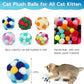 TUSATIY Interactive Cat Ball Toy, 6PCS Fuzzy Kitty Balls with Bells,Cats Pom Pom Balls for Kittens to Keep Busy,Colorful Cat Chew Toys for Indoor Cats
