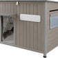 43.3" L Large Outdoor Dog House Weatherproof Doghouse for Medium to Large Dogs with Anti Bite Frames Wooden Dog Kennel with Window,8 Elevated Feet,Reinforced Bottom for Pet Up to 180 LBS