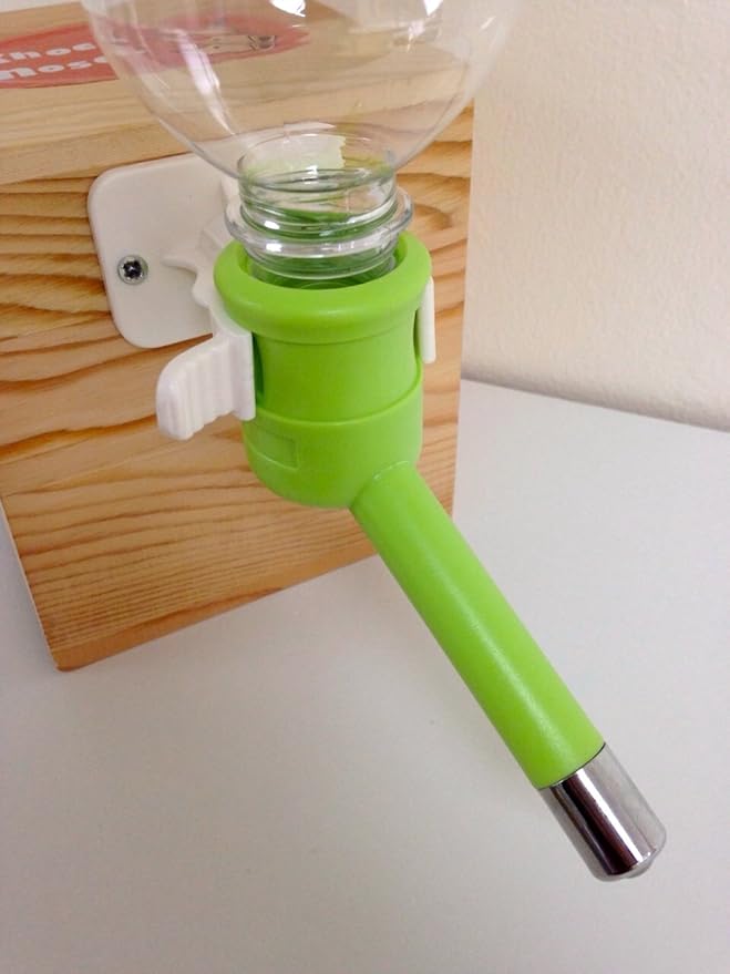 Choco Nose Patented No-Drip Dog Water Bottle/Feeder for Dogs/Cats and Other Small-Medium Sized Animals - for Cages, Crates or Wall Mount. 11.2 Oz. Mess Free Leak-Proof Nozzle 16mm, Apple Green (H590)