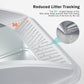 2 Pack Stainless Steel Litter Box | XL Enclosed Cat Litter Boxes with Lid for Big Cats and Multi-Cats | High Sided, Anti-Urine Leakage | Non-Stick Bottom（Silver Gray）