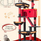 Taoqimiao Gothic Cat Tree 57.5-Inch, Cat Tower for Indoor Cats Large Adult, Extra Large Cat Condo, 8 Sisal Scratching Posts, Metal Frame Cozy Hammock, Durable Scratch Board, 2 Top Perches, MS026BR
