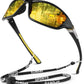 Polarized Sports Sunglasses for Men Women,Fishing Driving Rectangular Goggles UV400 Protection