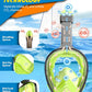 QingSong Full Face Snorkel Mask for Adults, Snorkeling Gear with Camera Mount, 180 Degree Panoramic View Snorkel Set Anti-Fog Anti-Leak