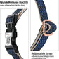 Dog Collar with Waterproof AirTag Holder & Anti-Lost QR Code, Cute Bling Warpping Adjustable Width for Small Medium Large Pet (Blue, L)