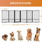Full Metal Freestanding Dog Gate with Door, 36''Height Foldable Pet Dog Fence for Indoor & Outdoor, 6 Panels Extra Wide Free Standing TallDog Gates for Doorways,House,Stairs,Porch,Deck,Yard