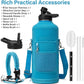 Insulated Water Bottle | Thickened Stainless Steel for Gym and Hiking with Straw, Carrier Bag, Handle Strap | BPA-Free 87 oz