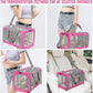 Pet Carrier for Large Cats of 20 Lbs, Collapsible Carrier Bag for Big Cat or 2 Kittens,Soft Sided Puppy Carrier with Sturdy Travel Transport Strap, Adequate Ventilation, 4 Mesh Windows (Pink)