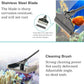 ZRDR Stainless Steel Algae Scraper Aquarium Cleaning Tool for Glass Aquariums, Including Algae Scraper, Sponge Pad, Fish Net, Cleaning Brush, Adjustable Length, Durable, Does Not Hurt The Fish Tank