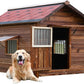 Dog House Outdoor, Solid Pine Wood Dog House with Waterproof Roof, Warm Spacious Pet House, Heavy Duty Animal Shelter for Large Breed Weatherproof, 4XL
