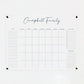 Personalized Clear Acrylic Calendar for Wall, Calendar Whiteboard for Wall, Dry Erase Wall Calendar, Wall Calendar Organizer System for Home (Cursive, Navy, 47.5"W x 36"H)