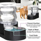 Sfozstra Automatic Gravity Dispenser for Cats: 4L Black Stainless Steel Water Bowl Feeder - Great for Family Homes and Outdoor Activities
