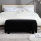 Modern Upholstered Storage Bench, Sherpa Fabric 50" Long Entryway Bench with Storage and Seating, Comfy Cute Ottoman Bench for Living Room/End of Bed/Hallway, Black
