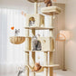 Taoqimiao Large Cat Tree，73-Inch Cat Tree Tower with 9 Scratching Posts for Indoor Cats, 2 Large Cat Condo with Hammock, Hanging Basket, 2 Extended Platform, Beige MS013XLM