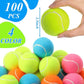 Skylety 100 Pcs 2.5 inch Squeaky Tennis Balls Bulk for Dogs Bouncy Floatable Tennis Balls Dog Playing Supplies Training Interactive Fetch Toys for Small Medium Puppy Exercise and Practice (Multicolor)