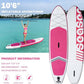 Inflatable Stand Up Paddle Board with Sup Board Accessories, Durable, Lightweight,Wide Stable Design,Wide Non-Slip Deck, Non-Slip Comfort Deck Pink Paddle Board for Women & Girls