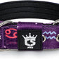 TSPRO Tactical Dog Collar 1.25 Inch Wide Thick Dog Collars with Heavy Duty Metal Buckle, Durable, Strong, Adjustable for Small Dogs (Constellation Purple S)
