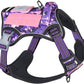 BUMBIN Tactical Dog Harness for Small Dogs No Pull, Famous TIK Tok No Pull Puppy Harness, Fit Smart Reflective Pet Walking Harness for Training, Adjustable Dog Vest Harness with Handle Purple Camo S