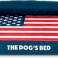 The Dog’s Bed, Medium Blue Oxford with Red Trim USA Flag Dog Bed with Central Flag 30x23.5, Memory Foam, Pain Relief, Post Surgery, Waterproof Washable Cover Cover, Veterinary Approved