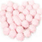 VAPKER 30 Pcs Cat Ball Toys Sparkle Balls Extra Large 2 Inch Cat's Favorite Chase Glitter Ball Glitter Tinsel Pom Poms Balls Light Pink Color