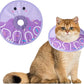 Cat Recovery Collar Lightweight Soft Cats Cone Cute Donut Shape Adjustable Fasteners Waterproof Pet Collar After Surgery to Prevent Licking for Kitten and Puppy (Purple, Medium)