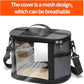 Bird Travel Carrierm, Small Bird Travel Backpack Carrier Cage with Tray and Breathable Clear Window, for Parakeet Cockatiel Budgies, for Camping Hiking (Beige)