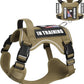 WINSEE Service Dog in Training Harness with 5 PCS Patches, Reflective Tactical Dog Vest Harness, Adjustable Soft Oxford Pet Harness with Easy Control Handle, Hook & Loop Panels for Walking Hiking
