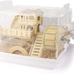 Cycodo 8 in 1 Acrylic Hamster Cage,2-Tier Dwarf Hamster Cage with Wooden Wheel & Hideout,Small Hamster Habitat with Accessories,Clear Pet Mice House(White,14" L*10" W*11" H)