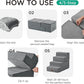 Made4Pets Dog Steps for Bed, Extra Wide Dog Stairs for High Bed Couch Sofa, 35D Foam Pet Steps for Small Dogs and Cats, Non-Slip Bottom Pet Stairs, Brown, 4 Steps