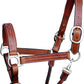 Exion Leather Horse Halter with Fancy Stitching | Black & Brown Padded Halter with Silver Brass Hardware | Quick-Release Snap | Adjustable Leather Halter – Cob, Full, Over, Pony Sizes