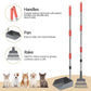 Heeyoo Dog Pooper Scooper, Dog Poop Tray and Rake Set, Pet Waste Removal Scoop with Long Adjustable Sectional Stainless Handles