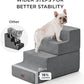 Made4Pets Dog Stairs for High Bed, Extra Wide Pet Stairs for Bed Couch Sofa, 35D Foam Pet Steps for Small Dogs and Cats, Non-Slip Bottom Dog Steps, Grey, 5 Steps