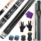 Professional 58" 2-Piece Maple Pool Cue, 18oz-21oz ??Durable and Lightweight Billiard Cue with Leather Case for Home and Tournament Play