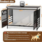COZPAW 52 Inch Dog Crate Furniture, Extra Large Dog Kennel Indoor for XLarge Breed, Heavy Duty Dog Cage with Double Elegant Arched Doors, Decorate as TV Stand & End Table - White Brown
