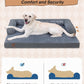 KSIIA Orthopedic Dog Bed for Extra Large Dog，Washable Pet Sofa with U-Shaped Bolster Removable Waterproof Cover Non-Slip Bottom and Egg-Crate Orthopedic Foam Pet Couch Bed, 47 x 32 Inch, Dark Gray