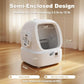 Automatic Cat Litter Box Self Cleaning - APP Control and Weight Monitoring - Ultra-Quiet, Suitable for Medium Cats and Kittens, Safe Anti-Pinch Litter Box (Assembly Required) -White