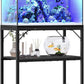 30 Gallon Fish Tank Stand, Aquarium Stand with 2-Tier Storage Shelves, Heavy Duty Breeder Turtle Terrarium Stand Rack for Home Office, 30.0" L x 11.8" W x 24.4" H, Black FTBK3001