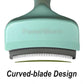 Pet Deshedding Tool with Curve Blade, Cat Grooming Brush, Tight V-shaped Teeth Shedding Comb for Cats and Dogs (Green, Small)