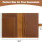 Jack&Chris Genuine Leather Passport Holder For Travel, RFID Blocking Handmade Passport Holder with Card Case Organized & Safe, Quality Travel Essentials for Women and Men for Gifting, Light Brown