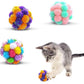 TUSATIY Cat Toys Ball with Bells 3PCS, Color Cat Pom Pom Balls,Tinsel Sparkle Balls,Interactive Toy for Indoor Cats Kitten