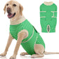 FUAMEY Dog Recovery Suit Male,Dogs Surgery Neuter Suits Puppy Spay Shirts for Female Protect Dog's Skin Anti Licking Abdominal Wounds Doggie Onesie Pet Bodysuit Alternative to Cone Green Stripes XXL