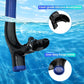Swimmer's Snorkel for Lap Swimming, Adult Snorkeling Gear Swim Training, Center-Mount Silicone Mouthpiece One-Way Purge Valve in Pool and Open Water