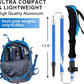 BISINNA Collapsible Trekking Hiking Poles- 2 Pack Folding Aluminum Walking Sticks with Quick Lock System 4 Season Accessories,Telescopic, Adjustable, Lightweight for Men Women