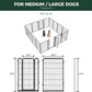 FXW Homeplus Unleashed Indoor Dog Playpen - Stress-Free and Safe Play, Heavy Duty 45 Inch 16 Wire Panels Dog Pen for Large Dogs, Black│Patented