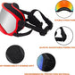 Large Dog Sunglasses with Adjustable Strap UV Protection, Winproof Puppy Sunglasses, Suitable for Medium-Large Pet Glasses, Dogs Eyes Soft Goggles, Red Silver