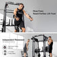 Mikolo Smith Machine, 2200lbs Squat Rack with LAT-Pull Down System & Cable Crossover Machine, Training Equipment with Leg Hold-Down Attachment