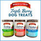Bench & Field Holistic Natural Turkey & Triple Berry Dog Treats | Crunchy Bone-Shaped Bites | Antioxidant Blend, 10-Ounce Bottle