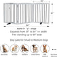 Foldable Wooden Freestanding Dog Gate - 32" H, 3 Panels, Stairs/Doorways, Support Feet Included, White