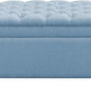 51" Fabric Storage Ottoman Bench, Upholstered Rectangle End of Bed Storage Ottoman Tufted Living Room Bedroom Bench with Safety Hinge, Solid Wood Legs, Loads 500 lb(Light Blue)