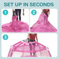 Alvantor Pop Up Playpen- 7'x7'x44”Baby Playpens Large Kids Play Tent Portable and Foldable Playpen Indoor/Outdoor Play Yard with Protective Mesh, UV SPF 50+ Sunshade, and Soft Foam Floor, Pink